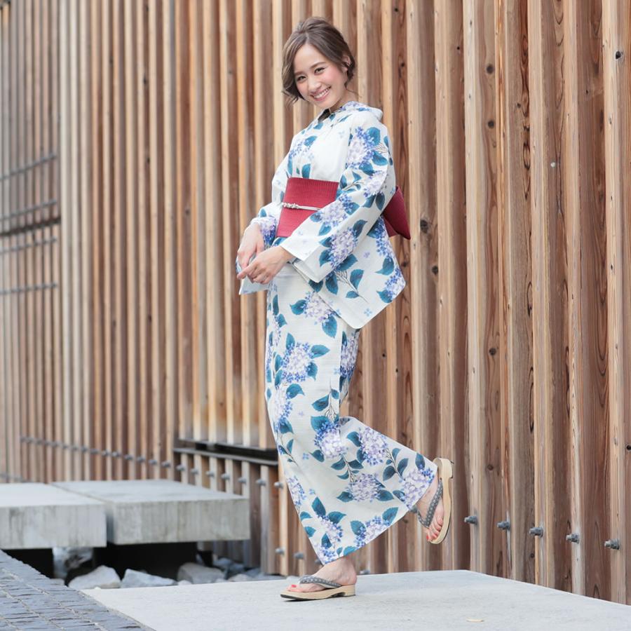 超特価激安 新品 浴衣 単品 乱綿絽 白地 紫陽花 ｄ１７２９ 浴衣 App Zen Com