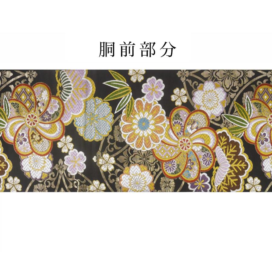 袋帯 豪華 古典柄 金 黒 ねじり梅 松竹梅 西陣織 大光織物 振袖用 