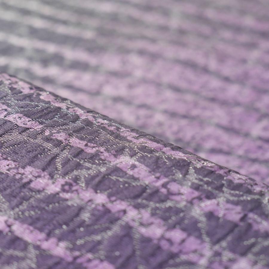 袋帯 黒 紫 ぼかし 幾何学模様 西陣織 大光織物 お仕立て上がり 振袖用