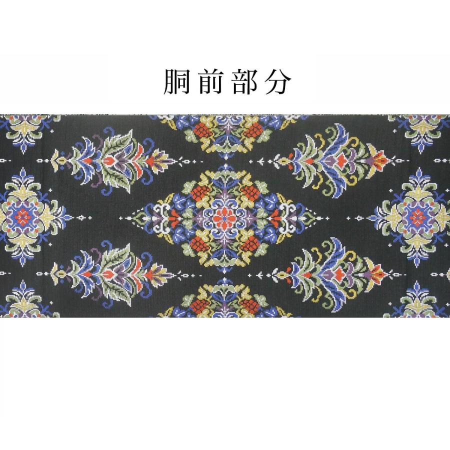 NISHIORI 袋帯 モダン 黒 花 エスニック柄 西陣織 大光織物 振袖 NISHIORI 袋帯 モダン 黒 花 エスニック柄 西陣織 大光織物 振袖