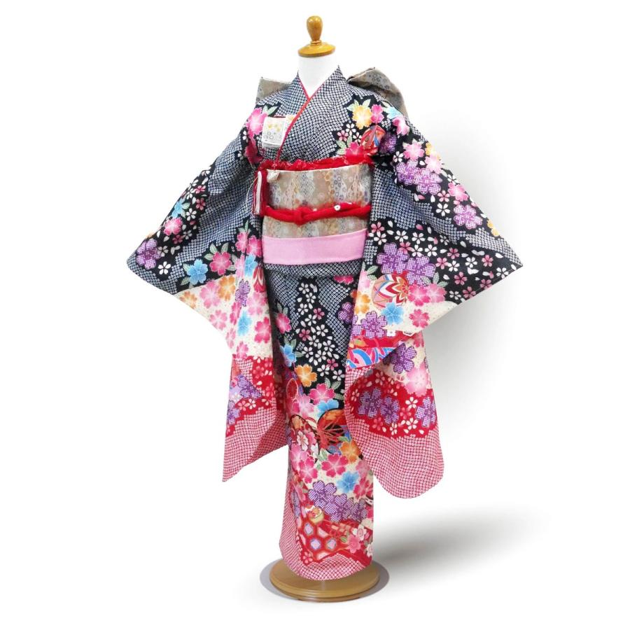 NISHIORI 絵羽柄 四つ身 15点 フルセット 古典 鹿の子 疋田 黒 NISHIORI 絵羽柄 四つ身 15点 フルセット 古典 鹿の子 疋田 黒