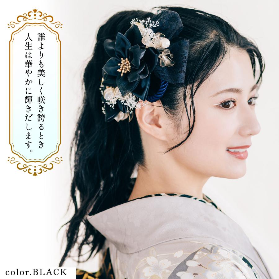 NISHIORI 髪飾り 高級 コサージュ 成人式 花髪飾り アートフラワー 2点
