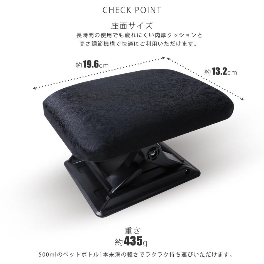 NISHIORI 携帯用 正座 椅子 軽量コンパクト 専用 携帯ポーチ付き 黒 耐