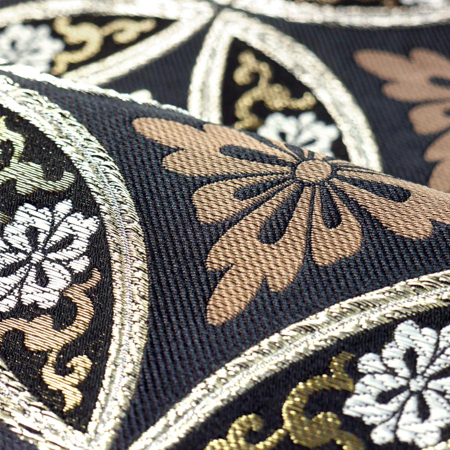 NISHIORI フォーマル 袋帯 全通 古典 七宝 ブラック ゴールド ブラウン