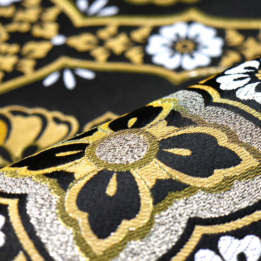 NISHIORI フォーマル 袋帯 全通 古典 和柄 ブラック ゴールド 黒 金