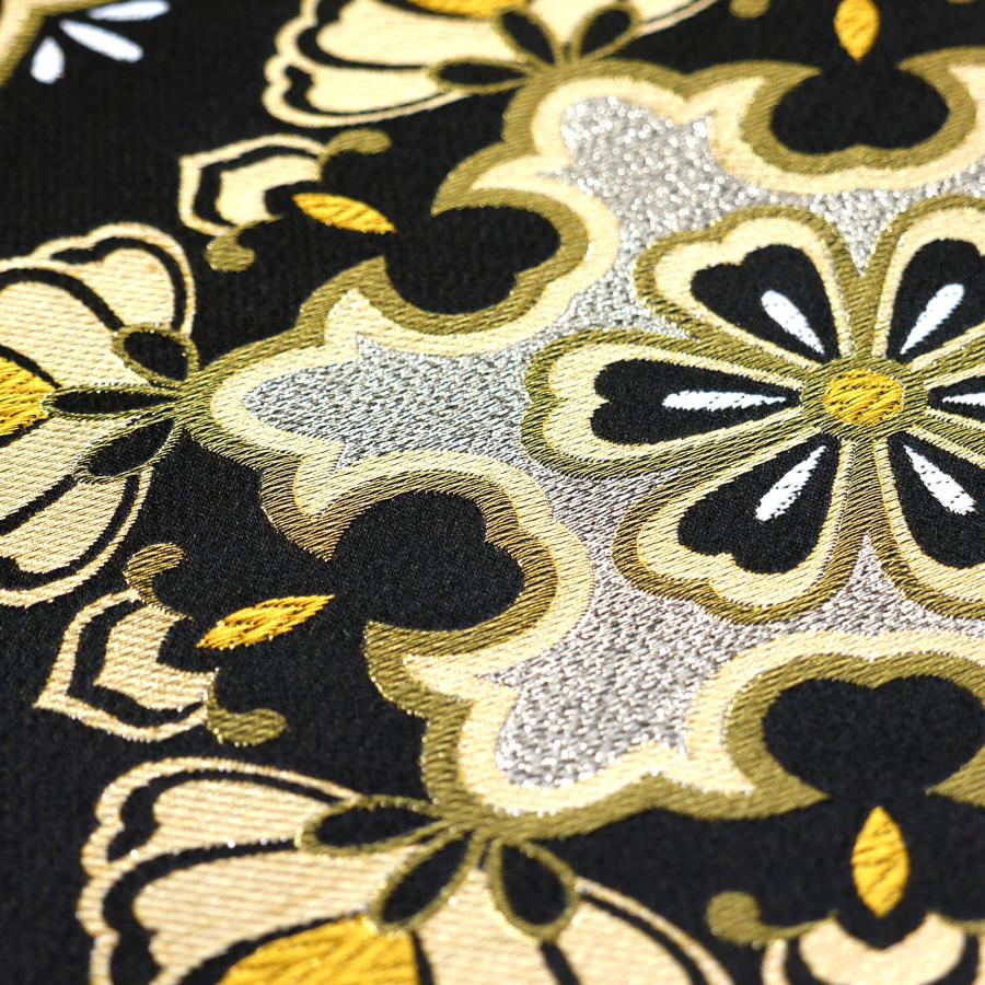 フォーマル 袋帯 全通 古典 和柄 ブラック ゴールド 黒 金 小杉織物 お