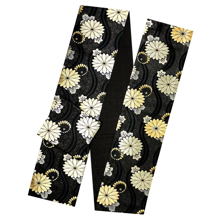 NISHIORI フォーマル 袋帯 全通 古典 立涌 菊 ブラック ゴールド NISHIORI フォーマル 袋帯 全通 古典 立涌 菊 ブラック ゴールド