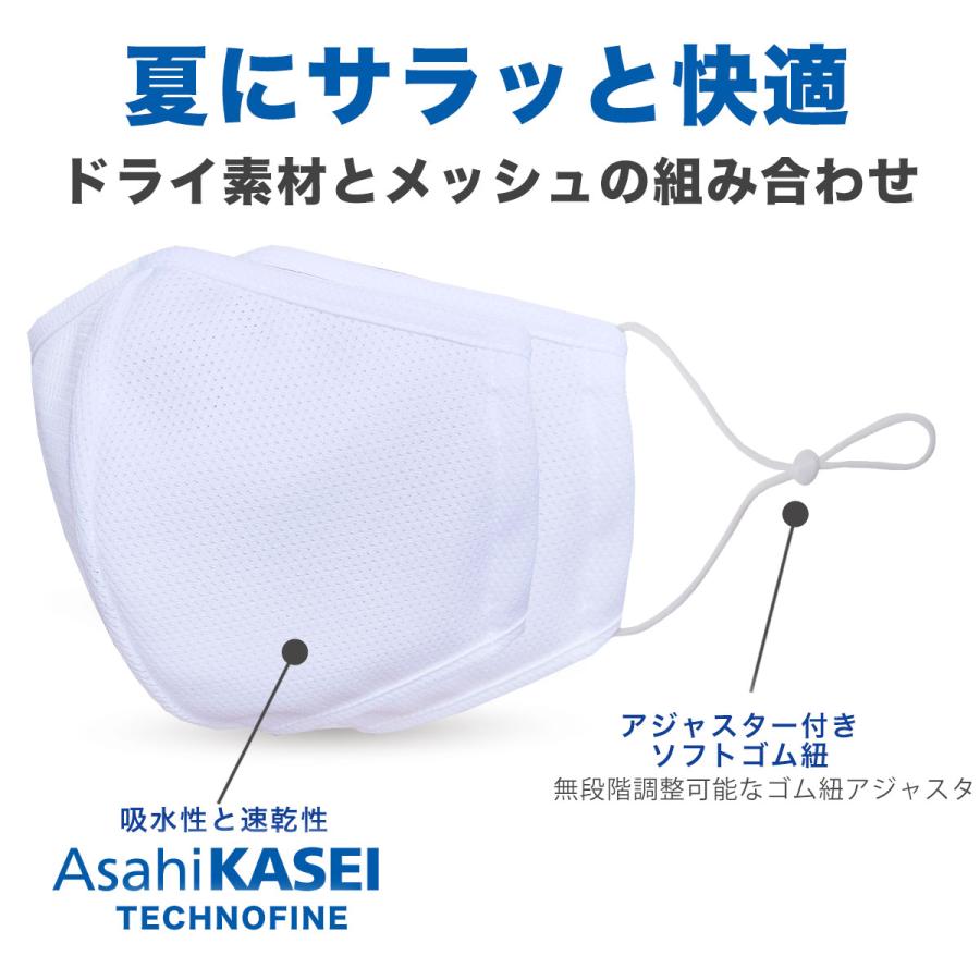 NISHIORI サラッと快適 メッシュ マスク 立体 布マスク3色 2サイズ