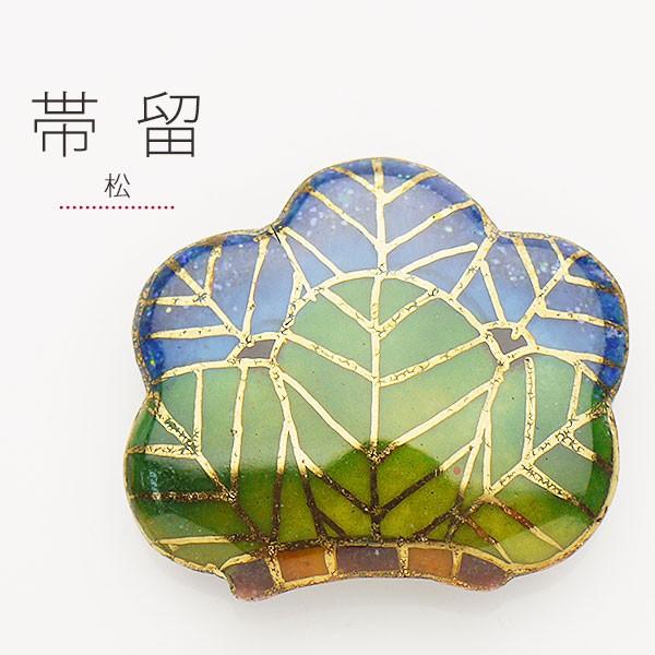 NISHIORI 七宝焼[四季暦]（松）高級帯留め 帯飾り 高級ケース付 : 和装