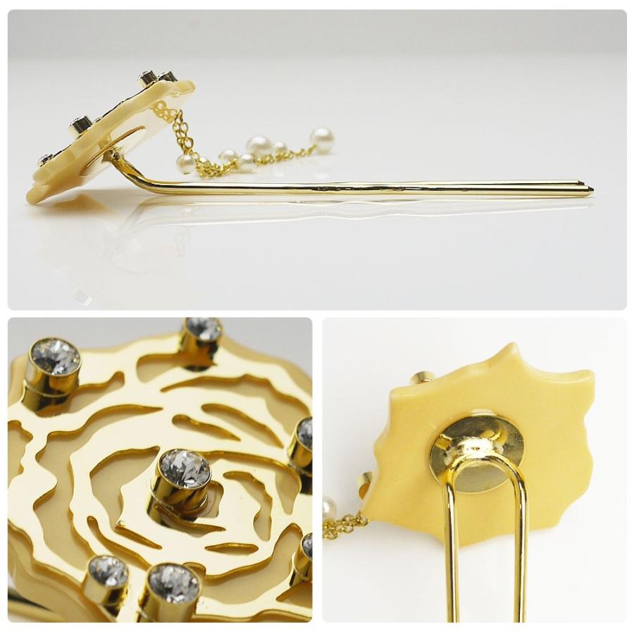 NISHIORI 【在庫処分】花しおり 高級 薔薇 かんざし 簪 日本製 髪飾り