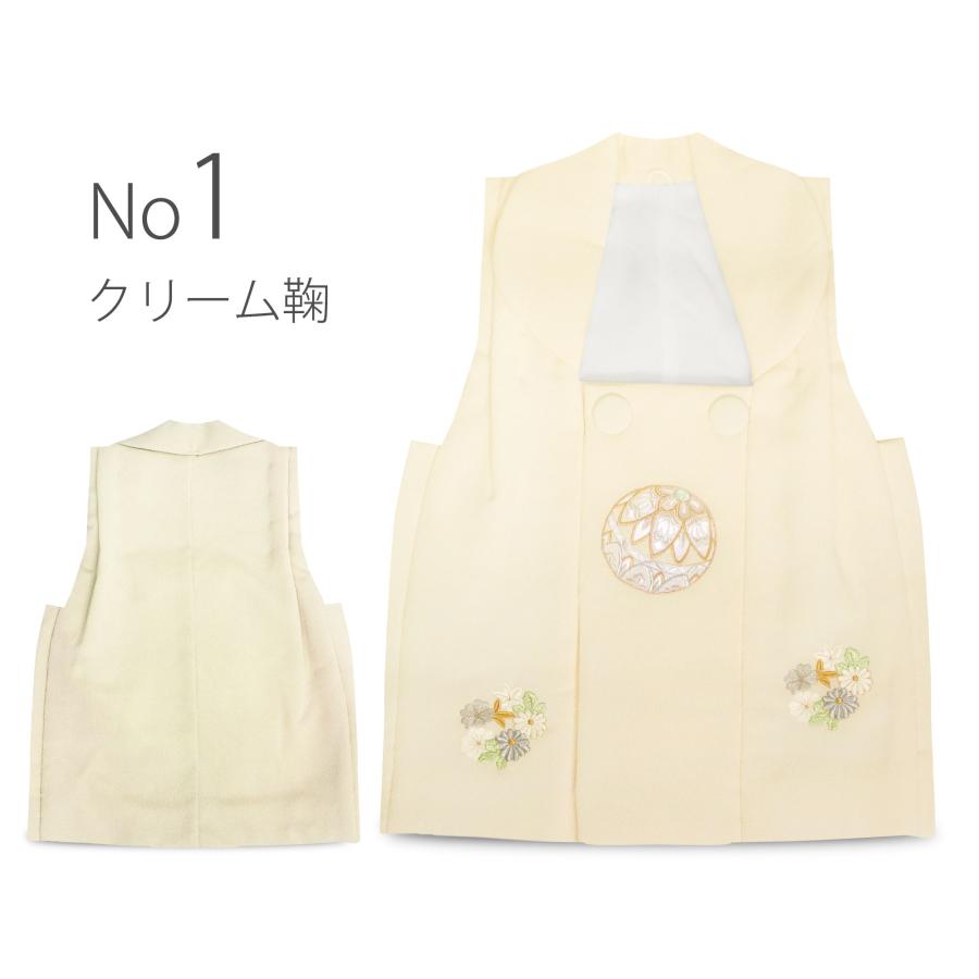 新品３歳正絹縮緬柄入りの被布（中綿無し）アイボリー色 新品3歳正絹縮緬柄入りの被布（中綿無し）アイボリー色 七五三3歳