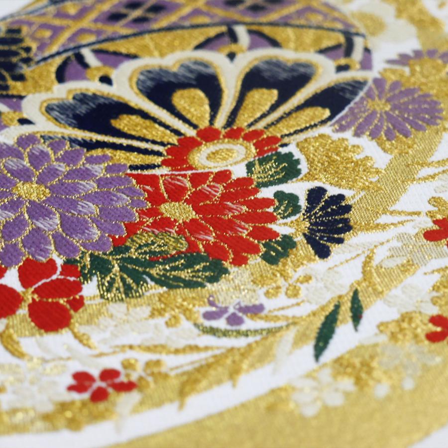 NISHIORI 西陣 帯 袋帯【花柄 ゴールド 菊 毬 】 西陣織 お仕立て 