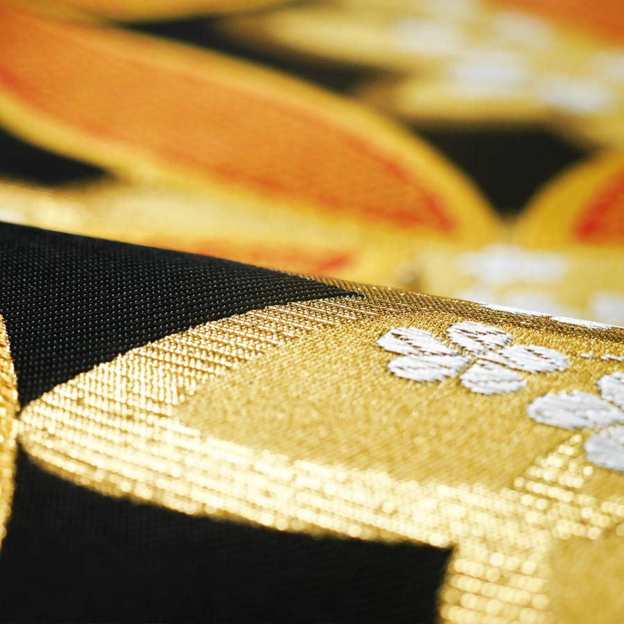 NISHIORI 西陣 帯 袋帯【ブラック 黒 ゴールド 桜 七宝】 西陣織 お