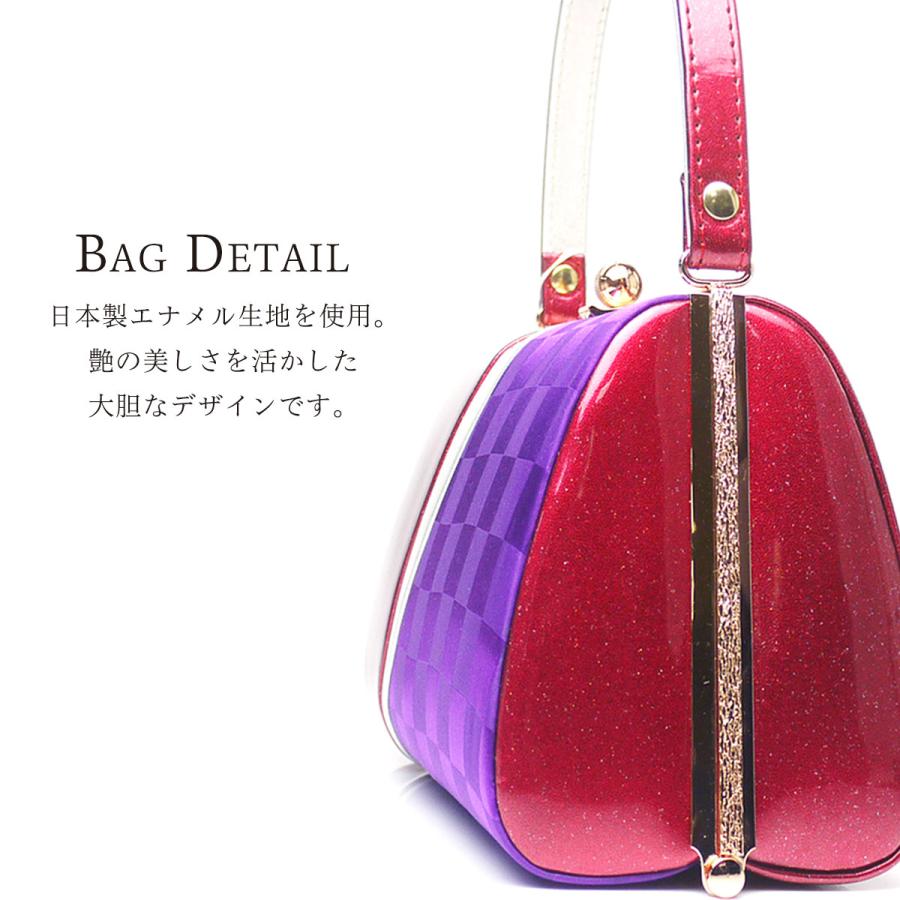 草履バッグセット 振袖用 草履 レディース サテン×エナメル 24.5cm 