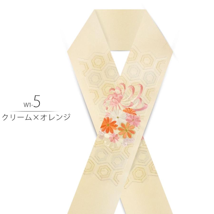 NISHIORI 白金 くすみカラーの 刺繍 半衿 豪華 華やか 和柄 日本 NISHIORI 白金 くすみカラーの 刺繍 半衿 豪華 華やか 和柄 日本