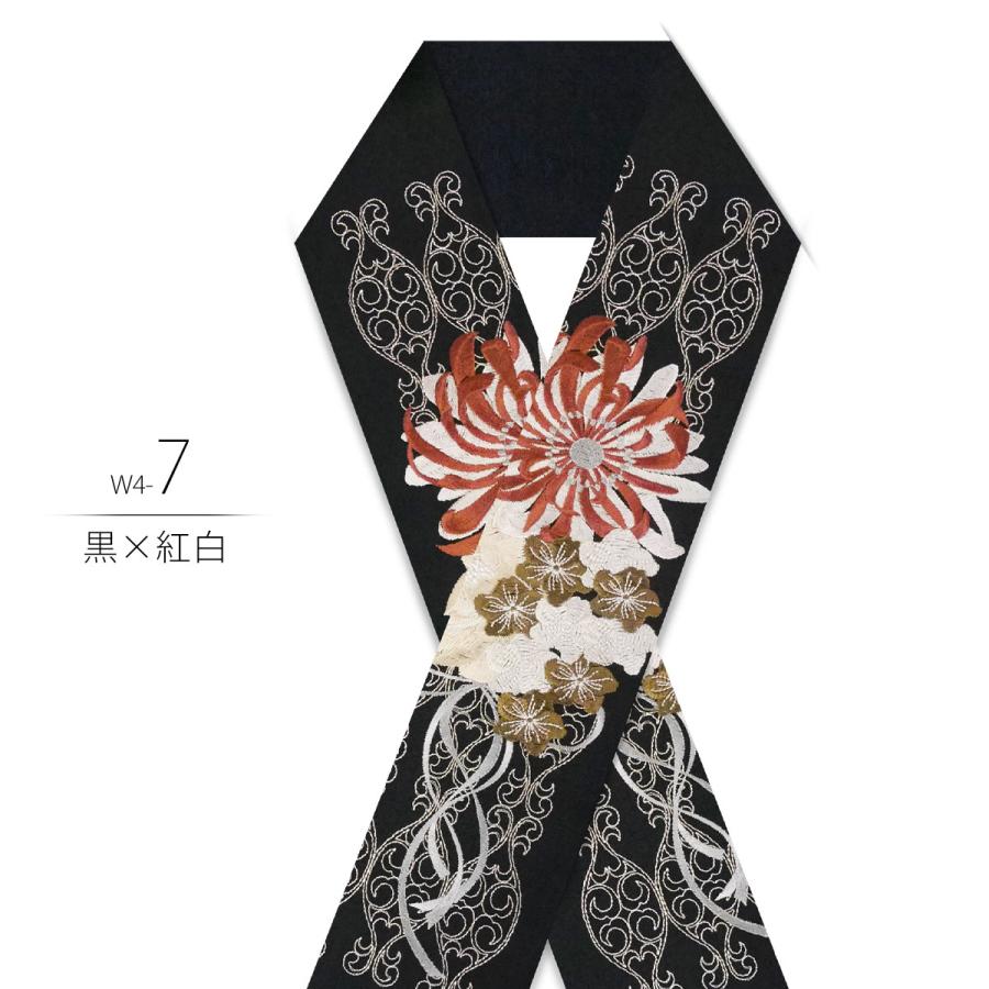 NISHIORI 白金 刺繍 半衿 豪華 華やか 洋風和柄 日本製 シルエリー