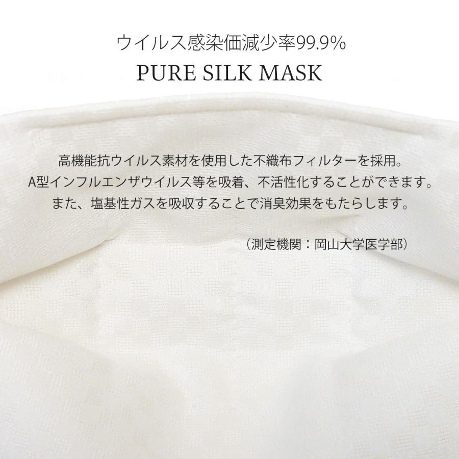 小杉織物 PURE SILK MASK シルクマスク 肌に優しい 絹100% 天然素材 布マスク 男女兼用 日本製 選べる10色 不織布フィルター｜kimono-cafe｜14