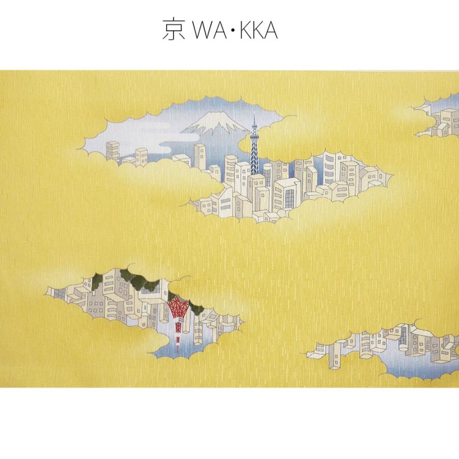 wakka 京袋帯 「東京ドローン」京 wa・kka ブランド 高級 シルク帯  