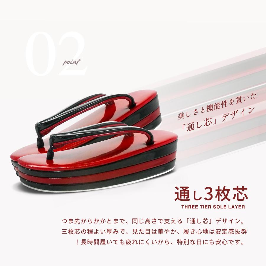 新品 厚底 草履 鼻緒が柔らかく痛くならない！ ブラックLサイズ NISHIORI 光沢が美しい 厚底草履 3枚芯で高級感アップ 選べる 6色 2