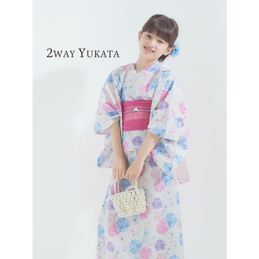 NISHIORI キッズ 子供 2way 子供浴衣 4点セット 兵児帯2本 色柄豊富 