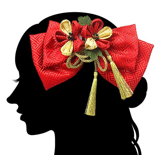 髪飾り リボン 卒業式 袴 成人式 花 振袖 前撮り 赤 金 ちりめん 紗綾形 つまみ細工 組紐 和柄 簪 和装 洋装 日本製 髪型 ヘアスタイル ヘアアレンジ 9gy3705 9gy3705 着物ちどり 通販 Yahoo ショッピング