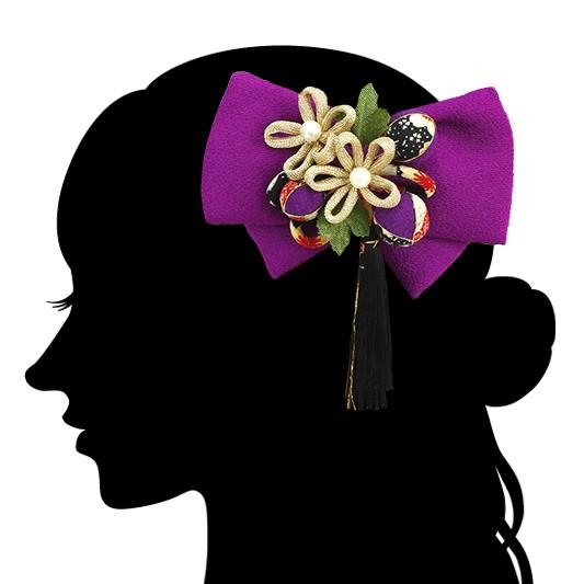 髪飾り リボン 卒業式 袴 成人式 花 振袖 紫 ちりめん 玉飾り 和柄 房付き パール 組紐 レトロ 和装 髪型 ヘアスタイル ヘアアレンジ 9gy6793 9gy6793 着物ちどり 通販 Yahoo ショッピング