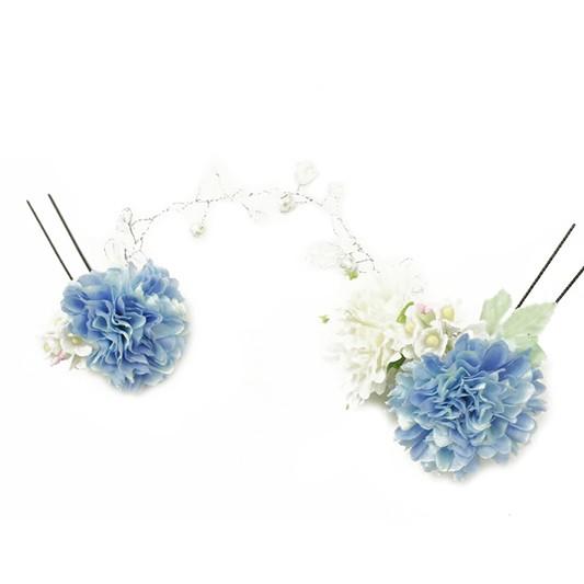 髪飾り 成人式 花 振袖 浴衣 袴 2点セット 白 水色 グラデーション ガラスビーズ パール チャーム 髪型 ヘアスタイル ヘアアレンジ ドライフラワー 9gy8443 9gy8443 着物ちどり 通販 Yahoo ショッピング