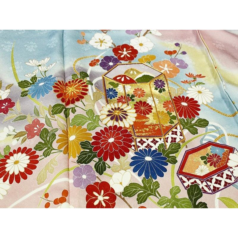 訪問着　フルセット　菊　萩　桔梗　叩き染　金彩加工　入学式　卒業式　七五三　P4 訪問着 フルセット 菊 萩 桔梗 叩き染 金彩加工 入学式 卒業式 七五三