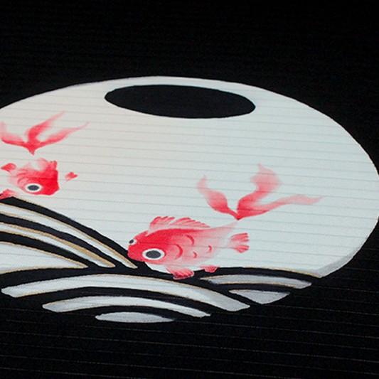 在庫処分 夏物 名古屋帯 絹菱 黒地 金魚 絽 五泉 塩瀬 正絹 九寸 反物 新品 未仕立て お洒落着 G384 G384 着物ちどり 通販 Yahoo ショッピング