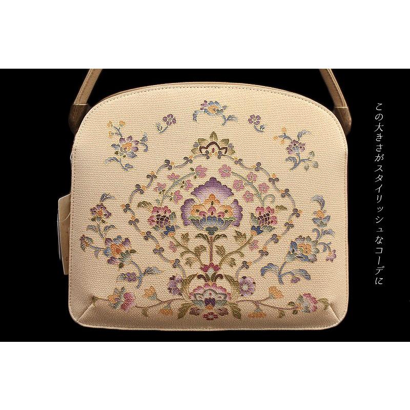 岡重 バッグ OKAJIMA 更紗 花唐草 ベージュ 京友禅 上品 お洒落 