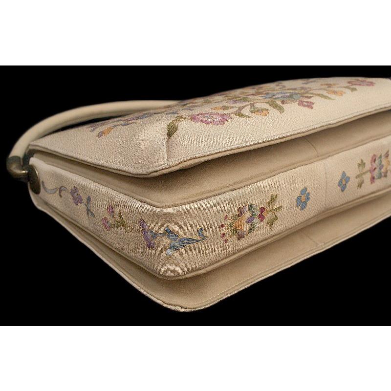 岡重 バッグ OKAJIMA 更紗 花唐草 ベージュ 京友禅 上品 お洒落