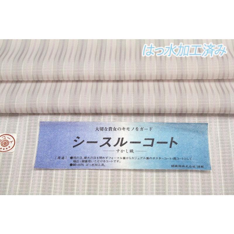 シースルーコート スリーシーズン 雨コート 塵除け 薄ピンク 薄グレー 