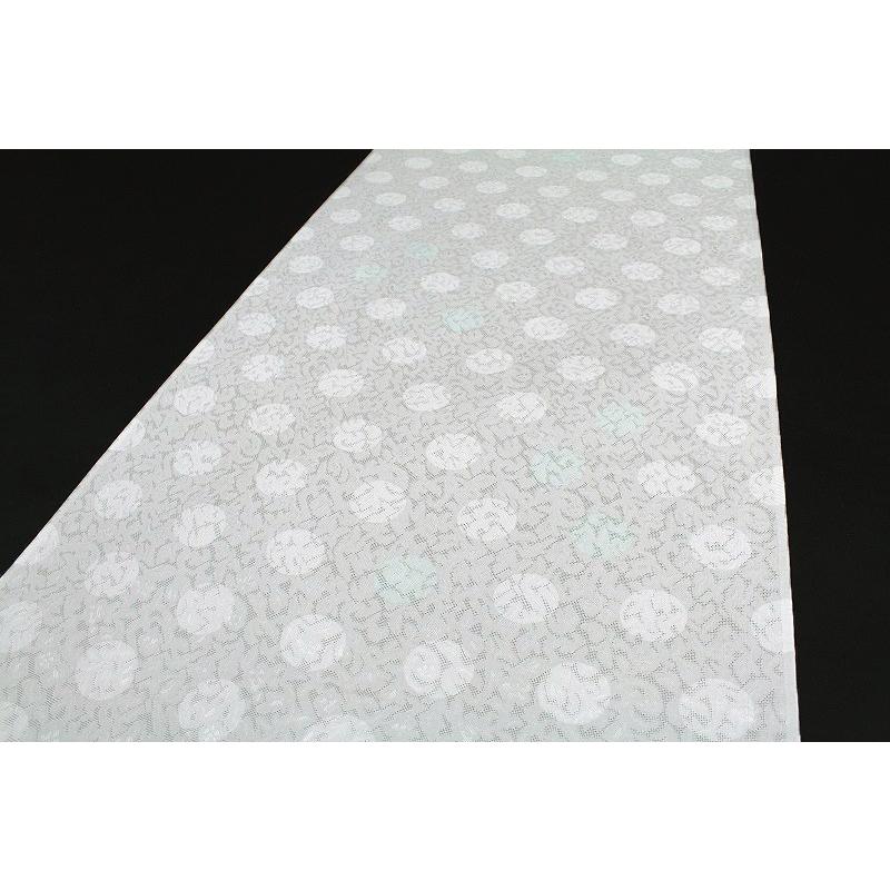 在庫処分 小紋 コート 夏物 紋紗 薄グレー 水玉 ドット 唐草 京友禅