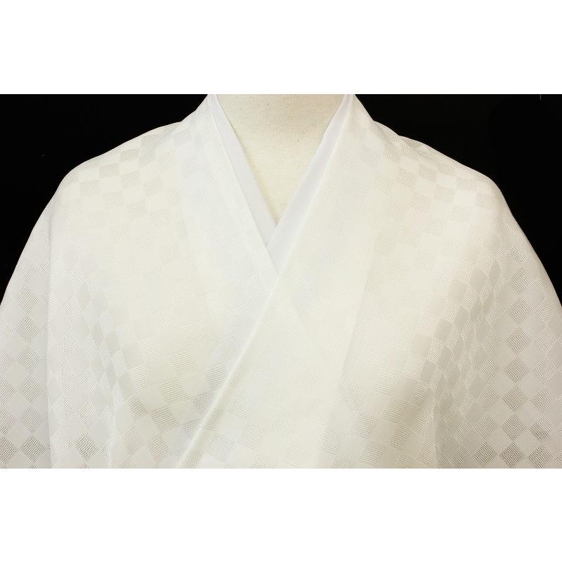 夏物 白地 市松 模様 正絹 紗 襦袢 反物 和装 着物 r685 : 着物ちどり