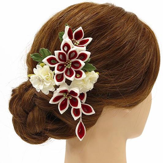 髪飾り 成人式 花 振袖 浴衣 夏祭り 袴 2点セット つまみ細工 紅白 下がり 簪 和装 卒業 髪型 ヘアスタイル ヘアアレンジ ドライフラワー Sc2944 Sc2944 着物ちどり 通販 Yahoo ショッピング