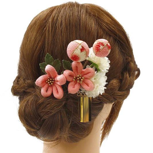 髪飾り 成人式 花 振袖 浴衣 夏祭り 袴 2点セット 桜色 薄ピンク 玉飾り 下がり 和柄 ちりめ髪型 ヘアスタイル ヘアアレンジ ドライフラワー 和装 着物 Sc2980 Sc2980 着物ちどり 通販 Yahoo ショッピング