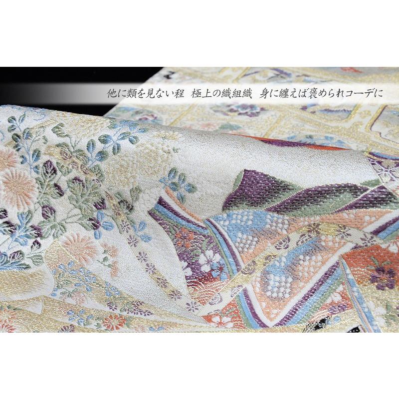 袋帯 新品 正絹 唐織 金糸 貝桶 鼓 源氏物語千年記 西陣 橋本清織物 未