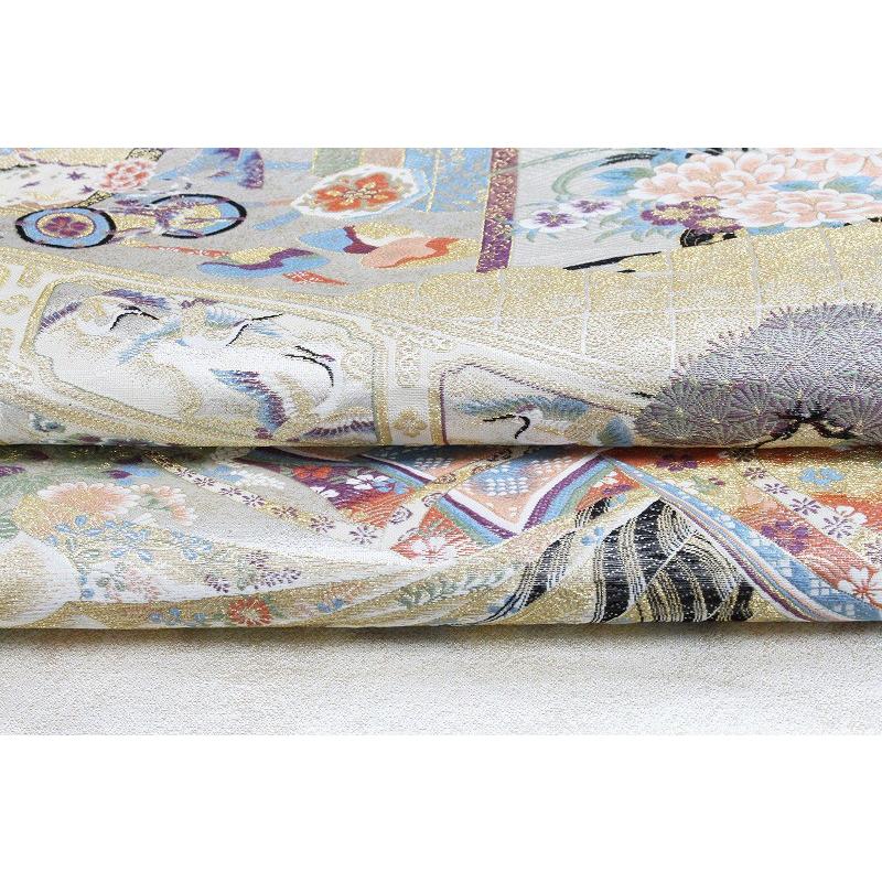 袋帯 新品 正絹 唐織 金糸 貝桶 鼓 源氏物語千年記 西陣 橋本清織物 未