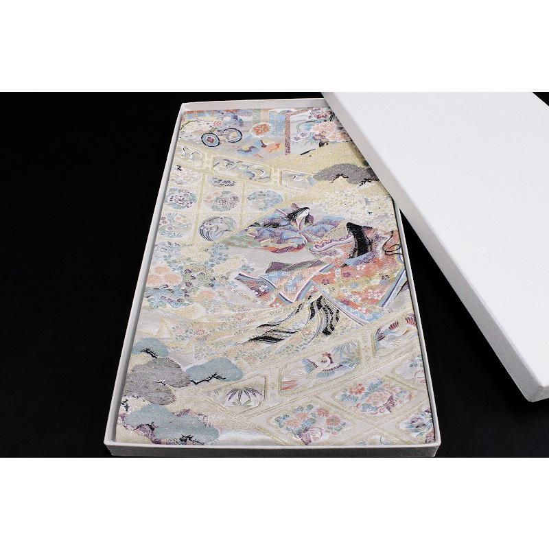 袋帯 新品 正絹 唐織 金糸 貝桶 鼓 源氏物語千年記 西陣 橋本清織物 未