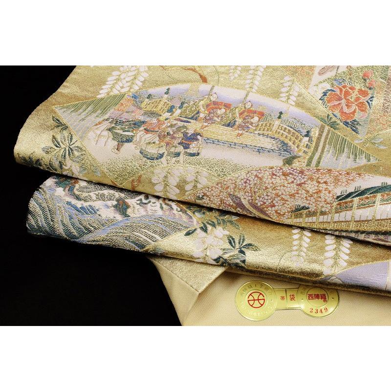 袋帯 新品 正絹 唐織 金糸 地紙 西陣 橋本清織物 壱阡八百口織 葛飾 