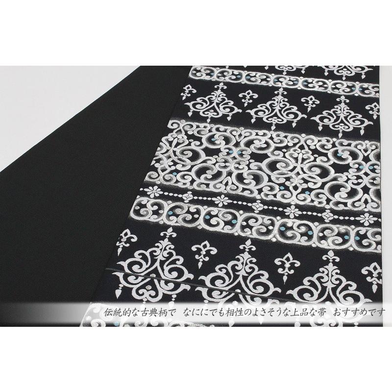 袋帯 唐織 新品 正絹 銀糸 花唐草 装飾文様 西陣 洛陽織物 美しい 