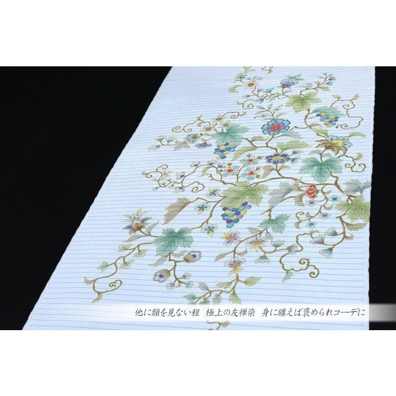 岡重 名古屋帯 夏物 薄グレー 葡萄唐草 更紗 波紋 正絹 本加工友禅 手描友禅 塩瀬 五泉 絽 未仕立て 九寸 反物 上品 お洒落着 エレガント 染の名門 zn1214 :zn1214:着物ちどり - 通販 - Yahoo!ショッピング 岡重 名古屋帯 夏物 薄グレー 葡萄唐草 更紗 波紋 正絹 本加工友禅 手描友禅 塩瀬 五泉 絽 未仕立て 九寸 反物 上品 お洒落着 エレガント 染の名門 zn1214 :zn1214:着物ちどり - 通販 - Yahoo!ショッピング