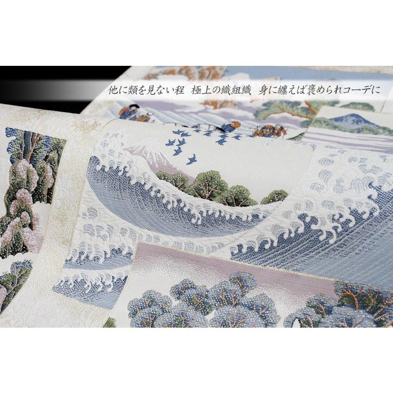 袋帯 新品 正絹 唐織 金糸 東海道五十三次 江戸名所 西陣 橋本清織物