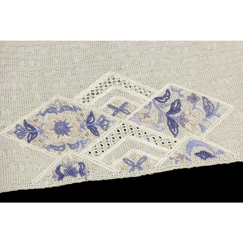 名古屋帯 夏物 豪華手刺繍 生成色 菱 花 更紗 正絹 紗 相良刺繍 名古屋帯 夏物 豪華手刺繍 生成色 菱 花 更紗 正絹 紗 相良刺繍