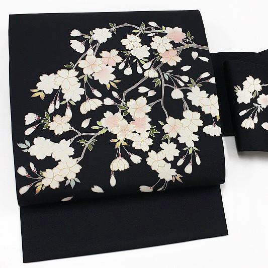 和装A6 帯　グレー系 銀座【D-3637】伝統工芸士 田島輝久作 小紋 グレー系 幾何文（落款入