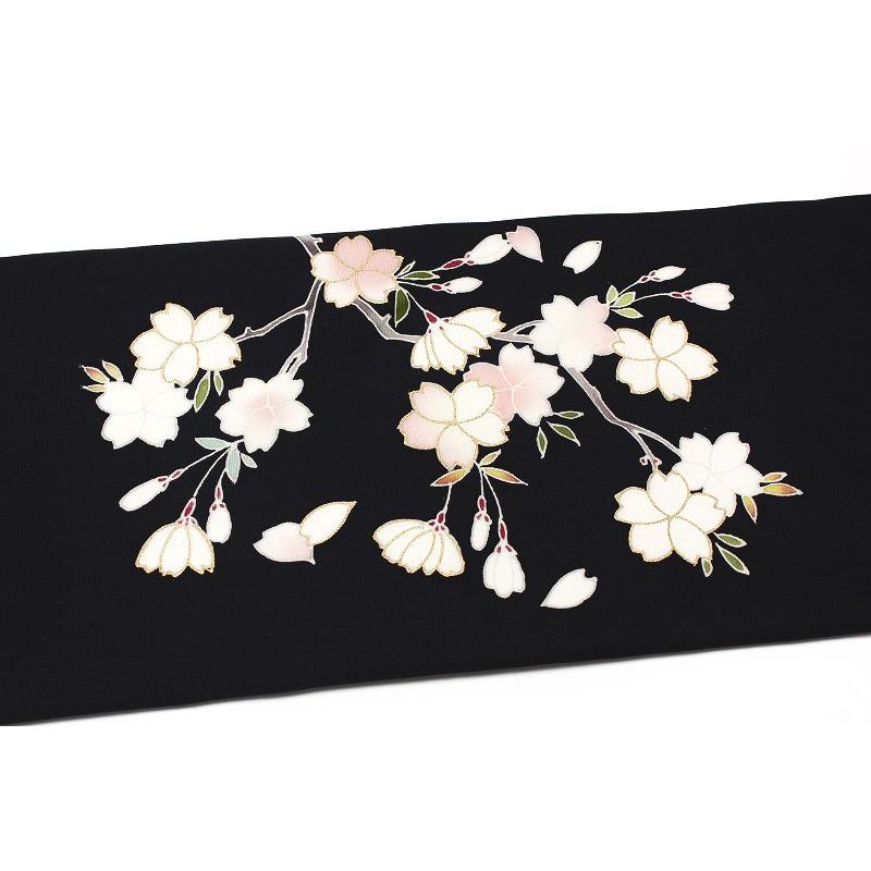 塩瀬 桜 正絹 名古屋帯 茶系 塩瀬 桜 正絹 名古屋帯 茶系