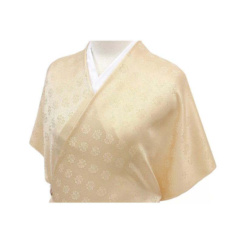 在庫処分 藤井寛 色無地 新品 ベージュ 肌色 草花 紗綾形 正絹 最高級
