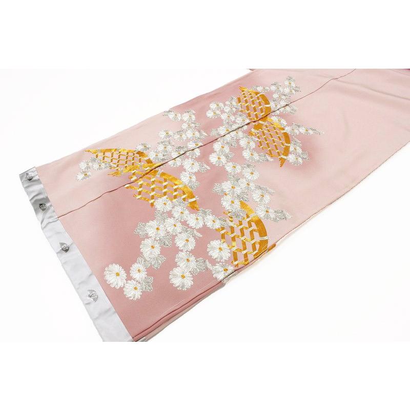 藤林徳扇 訪問着 正絹 本手刺繍 ピンク 桜色 菊 光悦垣 プラチナ 藤林徳扇 訪問着 正絹 本手刺繍 ピンク 桜色 菊 光悦垣 プラチナ