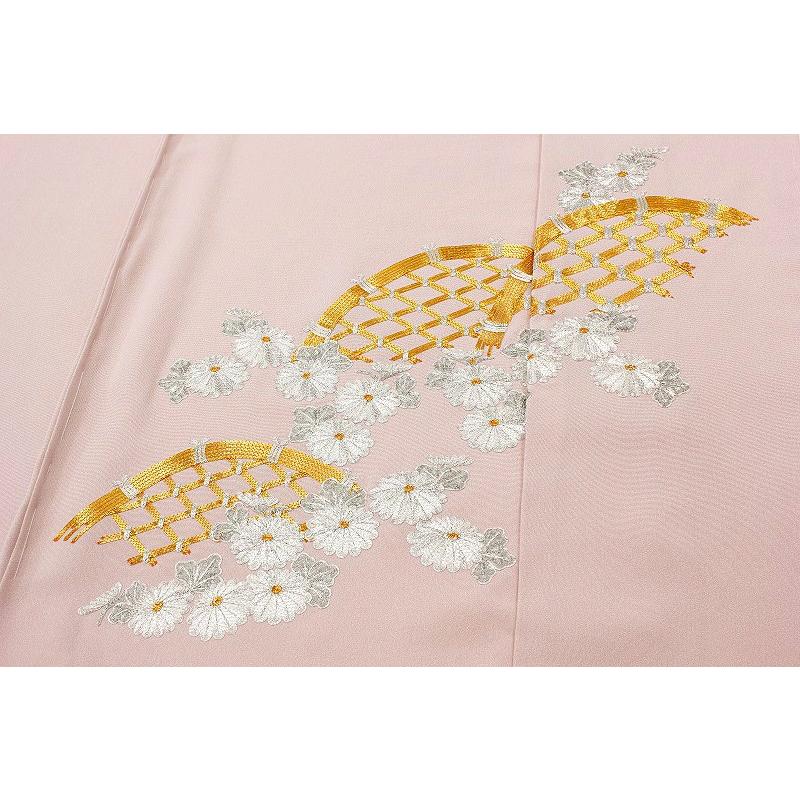 藤林徳扇 訪問着 正絹 本手刺繍 ピンク 桜色 菊 光悦垣 プラチナ 藤林徳扇 訪問着 正絹 本手刺繍 ピンク 桜色 菊 光悦垣 プラチナ