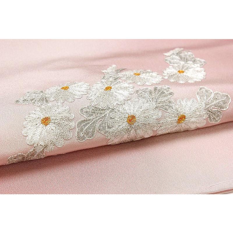 藤林徳扇 訪問着 正絹 本手刺繍 ピンク 桜色 菊 光悦垣 プラチナ 藤林徳扇 訪問着 正絹 本手刺繍 ピンク 桜色 菊 光悦垣 プラチナ